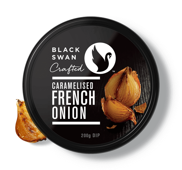 caramelised french onion black swan dip