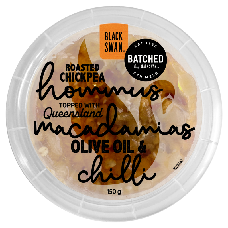 Roasted Chickpea Hommus topped with Queensland Macadamia, Olive Oil & Chilli